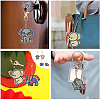 DIY 4Pcs Elephant Diamond Painting Keychain Kits DIY-SC0016-88-5