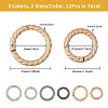 12Pcs 6 Styles Alloy Twist Spring Gate Ring FIND-CA0007-96-2