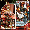 12Pcs Christmas Theme Tibetan Style Alloy & Glass Pendants Wine Glass Charms AJEW-SC0002-02-5