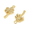 Brass Micro Pave Clear Cubic Zirconia Charms KK-P347-07G-2