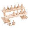 2-Tier 12-Slot Wood Finger Ring Display Risers RDIS-WH0011-19-4