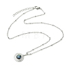 304 Stainless Steel Natural Paua Shell Pendant Satellite Chain Necklaces NJEW-JN06446-02-3