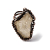 Irregular Oval Natural Citrine Adjustable Rings RJEW-M157-09R-3