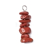 3Pcs Natural Red Aventurine & Red Jasper & Tiger Eye Chip Beaded Constellation Pendants PALLOY-JF03043-05-3