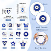 52Pcs 13 Styles Blue Evil Eye Resin European Beads RESI-TA0002-15-10