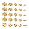 80Pcs 8 Style Brass Shank Buttons BUTT-TA0001-08G-10