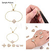 Brass Pave Clear Cubic Zirconia Connector Charms KK-N284-14G-4