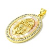 Mother's Day Real 18K Gold Plated Brass Micro Pave Clear Cubic Zirconia Pendants KK-H472-13G-09-2