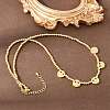 Brass Micro Pave Colorful Cubic Zirconia Smiling Face Round Beaded Bib Necklaces for Women NJEW-F364-07A-G-3