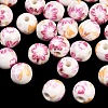 Floral Printed Porcelain Beads PORC-Q199-8mm-12-1