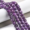 Dyed Natural Sesame Jasper Imitation Charoite Beads Strands G-C179-B03-01-2