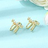 Brass Micro Pave Cubic Zirconia Cuff Earrings for Women CU-CBAE7DF-33G-2
