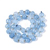 Ombre Effect Dyed Transparent Crackle Glass Beads Strands GLAA-Q111-10MM-02-3