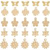 50Pcs 5 Style Rack Plating Brass Charms KK-FH0004-69-1