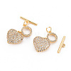 Brass Micro Pave Clear Cubic Zirconia Toggle Clasps KK-S354-295B-01-NF-3