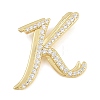 Brass Micro Pave Clear Cubic Zirconia Pendants CU-CBA8481-01G-K-1