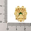 Rack Plating Flower Brass Micro Pave Cubic Zirconia Box Clasps KK-F876-14G-3