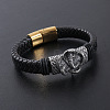 Punk Braided PU Leather Cord Bracelets WA3101-2-2