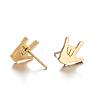 304 Stainless Steel Stud Earrings WG98C66-01-1