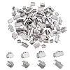 240Pcs 4 Style 304 Stainless Steel Ribbon Crimp Ends STAS-DC0004-25-1