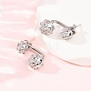 Brass Micro Pave Cubic Zirconia Stud Earrings EJEW-D351-13P-02-1