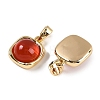 Natural Carnelian(Dyed & Heated) Square Charms KK-P283-46G-2