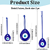 3Pcs 3 Colors Handmade Lampwork and Glass Blue Evil Eye Pendant Decorations HJEW-GF0001-76-2