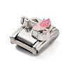 Flamingo Shape 304 Stainless Steel Enamel Connector Charms STAS-L023-006C-2