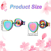 8Pcs 4 Colors Iron Heart Stud Earrings for Women EJEW-AN0002-86-2