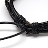 Trendy Unisex Casual Style Multi-Strand Wax and Leather Cord Bracelets BJEW-L295-03-3
