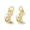 Brass Micro Pave Clear Cubic Zirconia Charms KK-E068-VF050-2