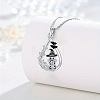 Halloween Alloy Enamel Teardrop with Pumpkin Pendant Necklaces WG58090-01-4