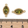 Ion Plating(IP) 304 Stainless Steel Cubic Zirconia Horse Eye Links Connector Charms X-STAS-K256-21G-4