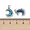 Natural Paua Shell Moon Pendants KK-U043-23P-01-3