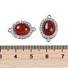 Natural Carnelian(Dyed & Heated) Oval Connector Charms KK-U043-50P-01-3