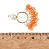 304 Stainless Steel & Glass Seed Beaded Pendants PALLOY-MZ01376-02-3