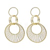 Alloy & Iron Dangle Stud Earrings EJEW-M075-06G-2