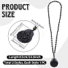 2Pcs 2 Styles Natural Obsidian Buddha Pendant Beaded Necklaces NJEW-UN0001-91-3