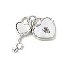 Brass Pave Natural White Shell Pendants KK-S522-15P-1