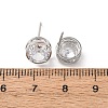 Brass Micro Pave Clear Cubic Zirconia Stud Earrings EJEW-C174-02H-P-5