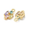 Brass Micro Pave Cubic Zirconia Charms KK-F872-19G-2