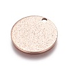 Ion Plating(IP) 304 Stainless Steel Textured Pendants STAS-I098-01-15mm-RG-1