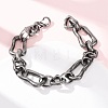 304 Stainless Steel Chunky Link Chain Bracelets for Women Men BJEW-C148-03AS-2