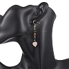 Valentine's Day Natural Multicolor Tourmaline & Natural Rose Quartz Dangle Earrings for Women EJEW-JE06955-2