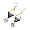 304 Stainless Steel with Cylinder Seed Beads Dangle Earrings EJEW-MZ00810-01-4