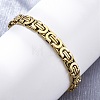 304 Stainless Steel Byzantine Chain Bracelets for Women Men BJEW-R018-22G-01-4