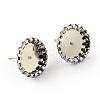 304 Stainless Steel Cabochons Stud Earring Settings STAS-Q194-10-1