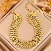 304 Stainless Steel Wheat Link Chains Multi-strand Bracelets for Women WG63B33-01-1