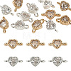 12Pcs 2 Colors Brass Pave Cubic Zirconia Heart Links Connector Charms KK-TA0003-48A-2