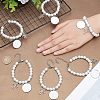 6Pcs 304 Stainless Steel Flat Round Sublimation Blank Tag Charm Bracelets with Glass Pearl Beaded BJEW-CA0001-06-3